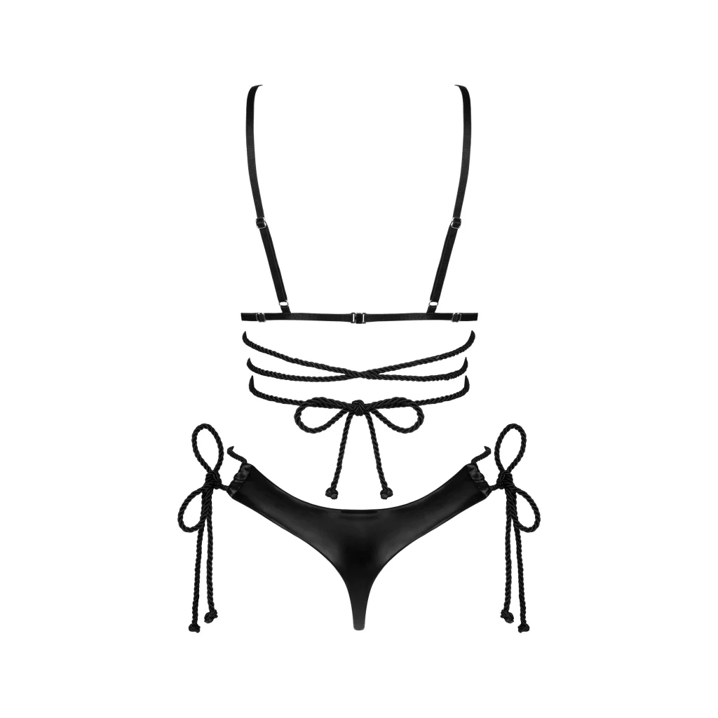 BH-Set CORDELLIS ouvert in Schwarz 2-teilig von Obsessive