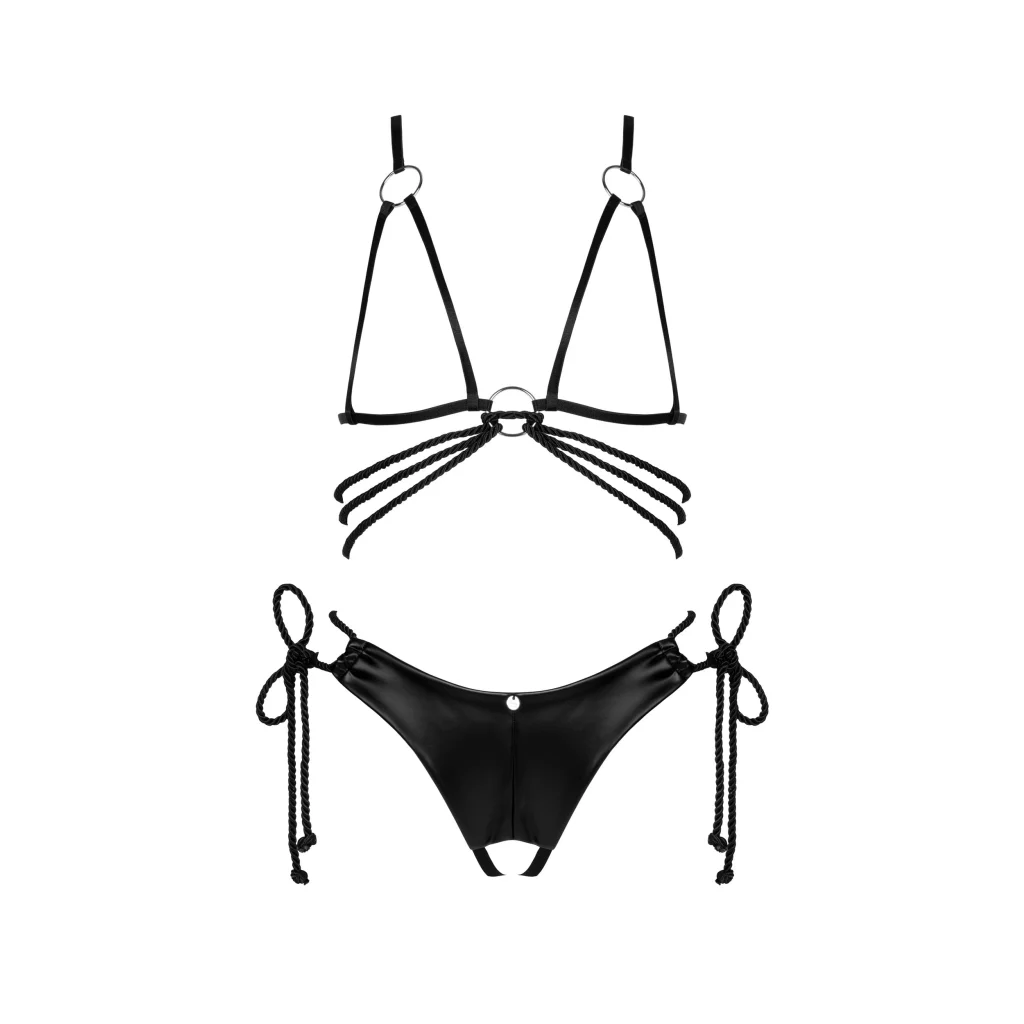 BH-Set CORDELLIS ouvert in Schwarz 2-teilig von Obsessive