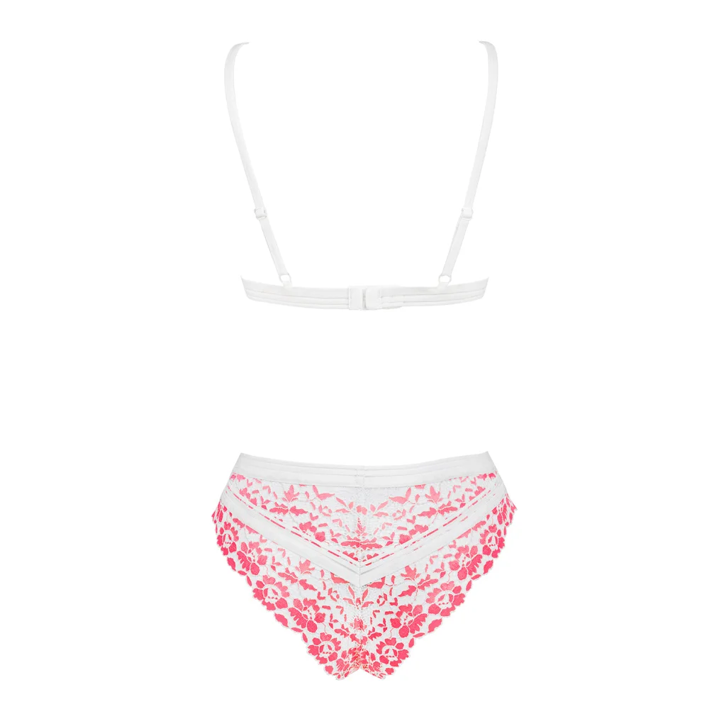 BH Set in Pink mit Weiß BLOOMYS 2-teilig von Obsessive