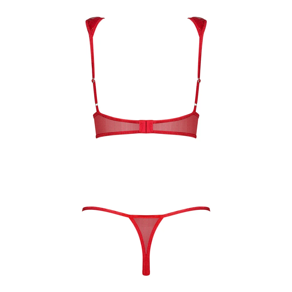 BH Set in Rot aus Kunstleder HUNTERIA 2-teilig von Obsessive , Dessous, Lingerie, Reizwäsche, sexy, erotisch, kaufen