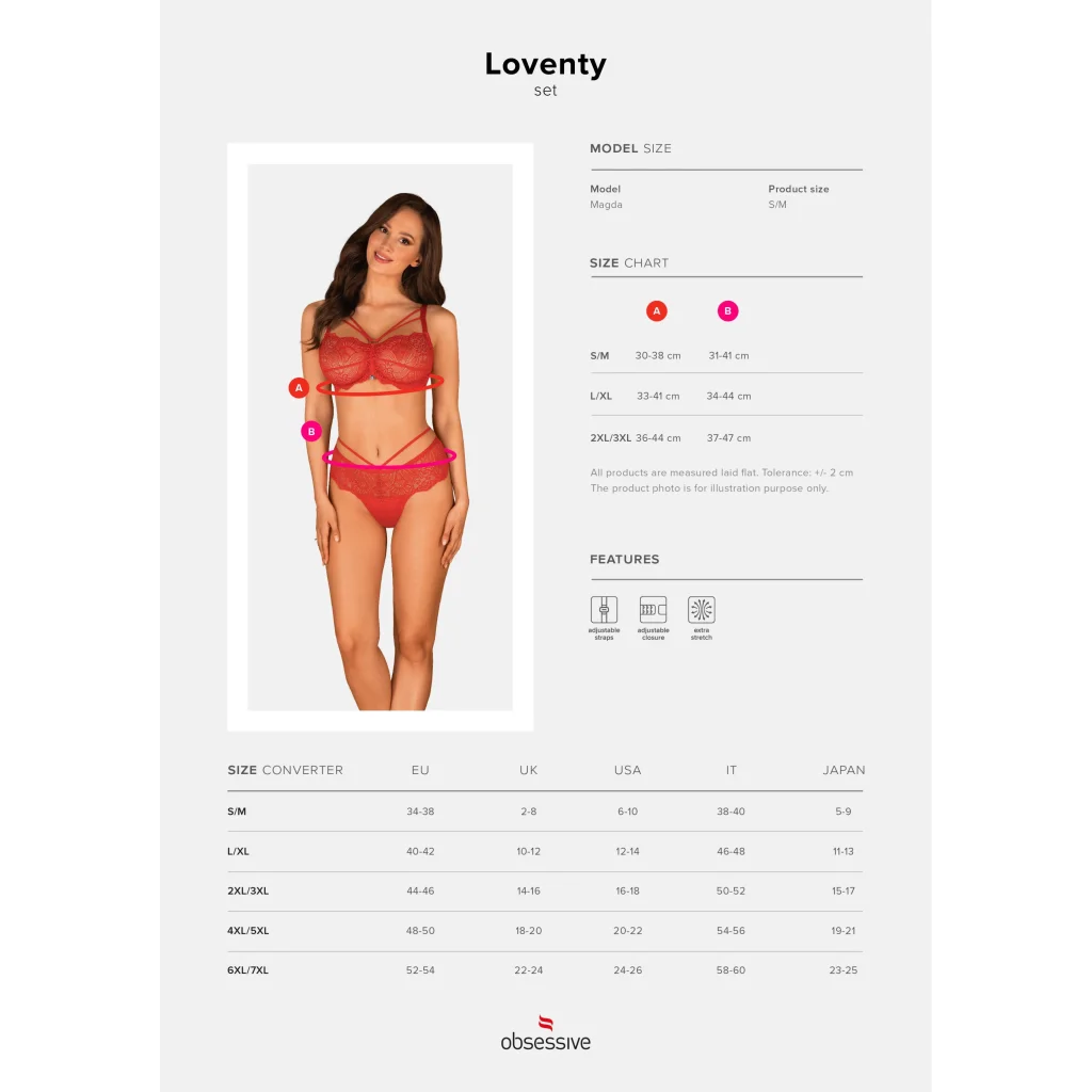 BH-Set in Rot LOVENTY 2-teilig von Obsessive , Dessous, Lingerie, Reizwäsche, sexy, erotisch, kaufen