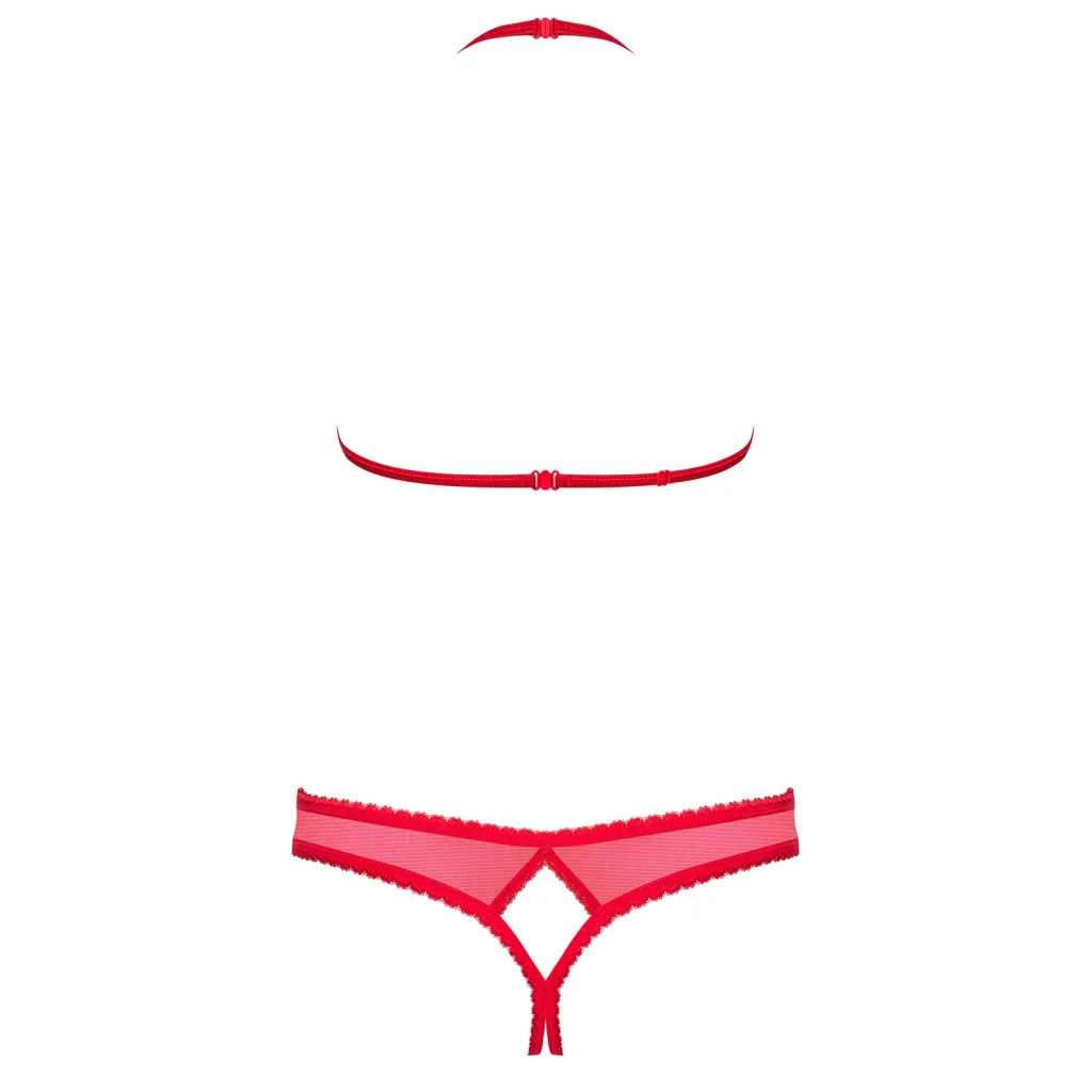 BH Set in Rot ouvert 870-SEC-3 2-teilig von Obsessive