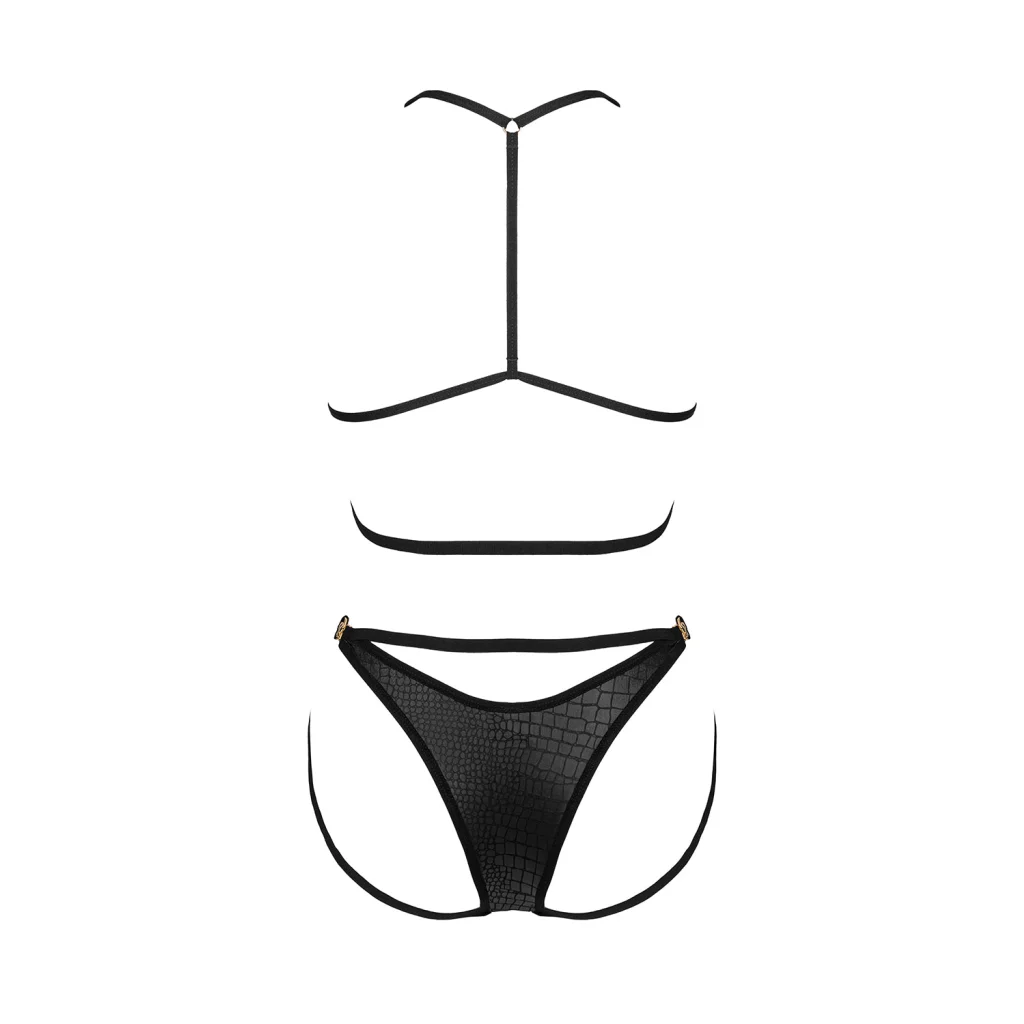 BH Set in Schwarz 2-teilig COBRA NIVE von Obsessive