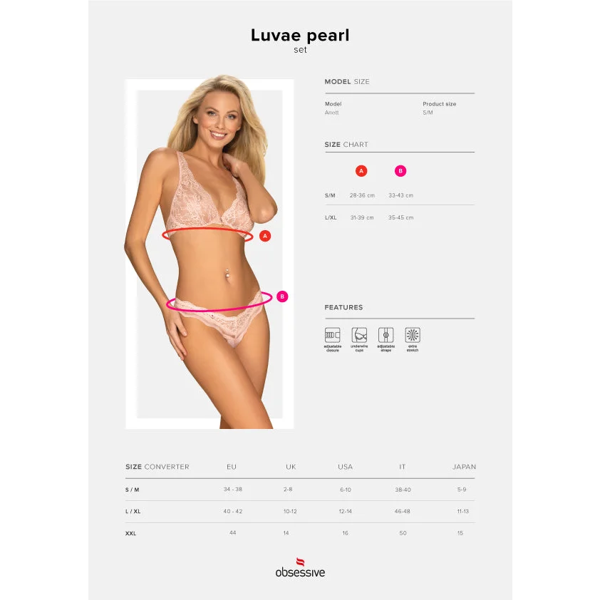 BH Set in Schwarz oder Pearl LUVAE von Obsessive , Dessous, Lingerie, Reizwäsche, sexy, erotisch, kaufen