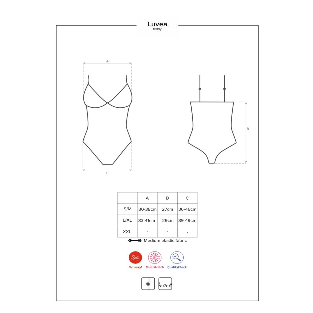 Body in Schwarz LUVAE Teddy von Obsessive Dessous