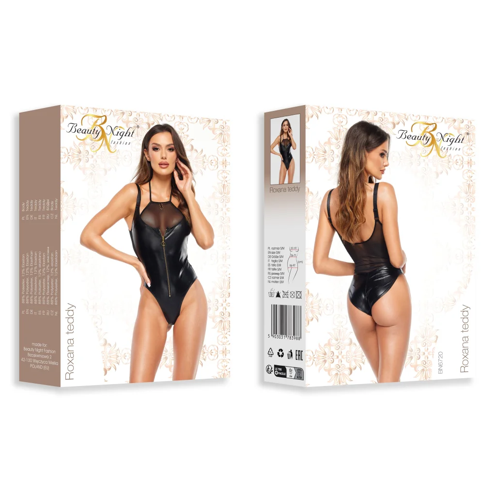 Body ROXANA in Schwarz Teddy von Beauty Night Fashion