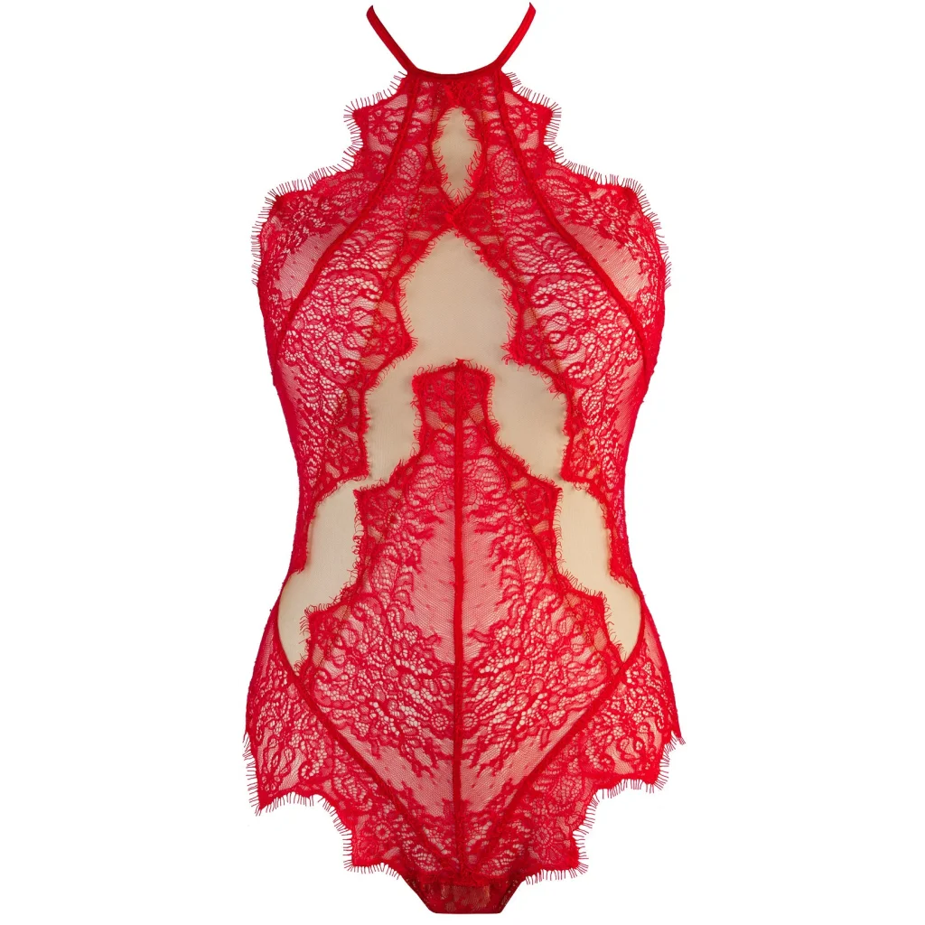 Body Stringbody aus französischer Spitze und Tüll von Axami