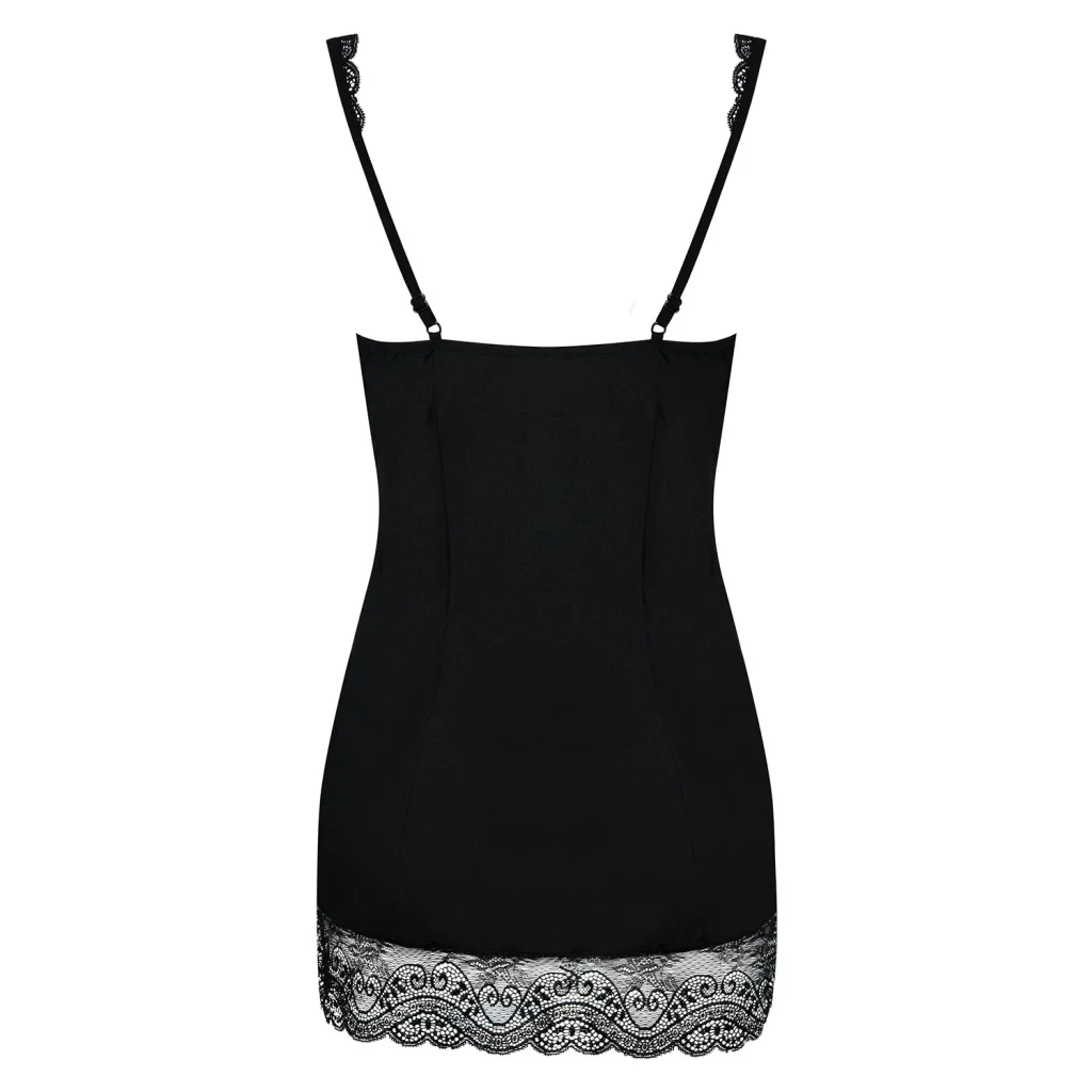 Chemise in Schwarz Miamor Set mit String von Obsessive , Dessous, Lingerie, Reizwäsche, sexy, erotisch, kaufen