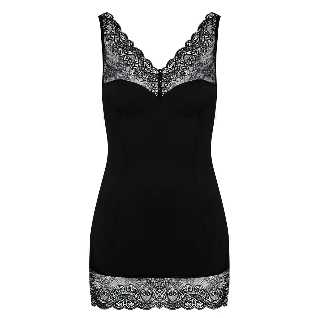 Chemise in Schwarz Miamor Set mit String von Obsessive , Dessous, Lingerie, Reizwäsche, sexy, erotisch, kaufen