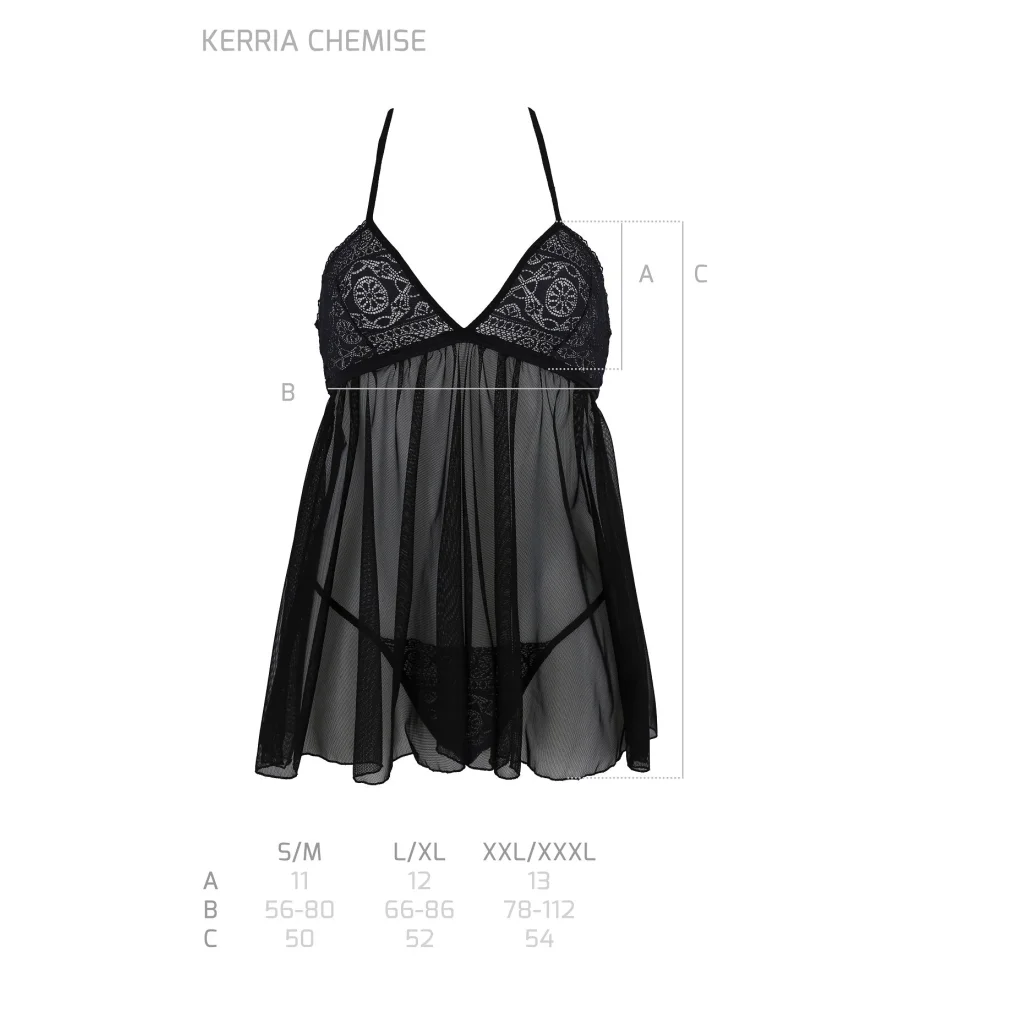 Chemise KERRIA aus Tüll und Spitze in Schwarz aus PASSION eco collection