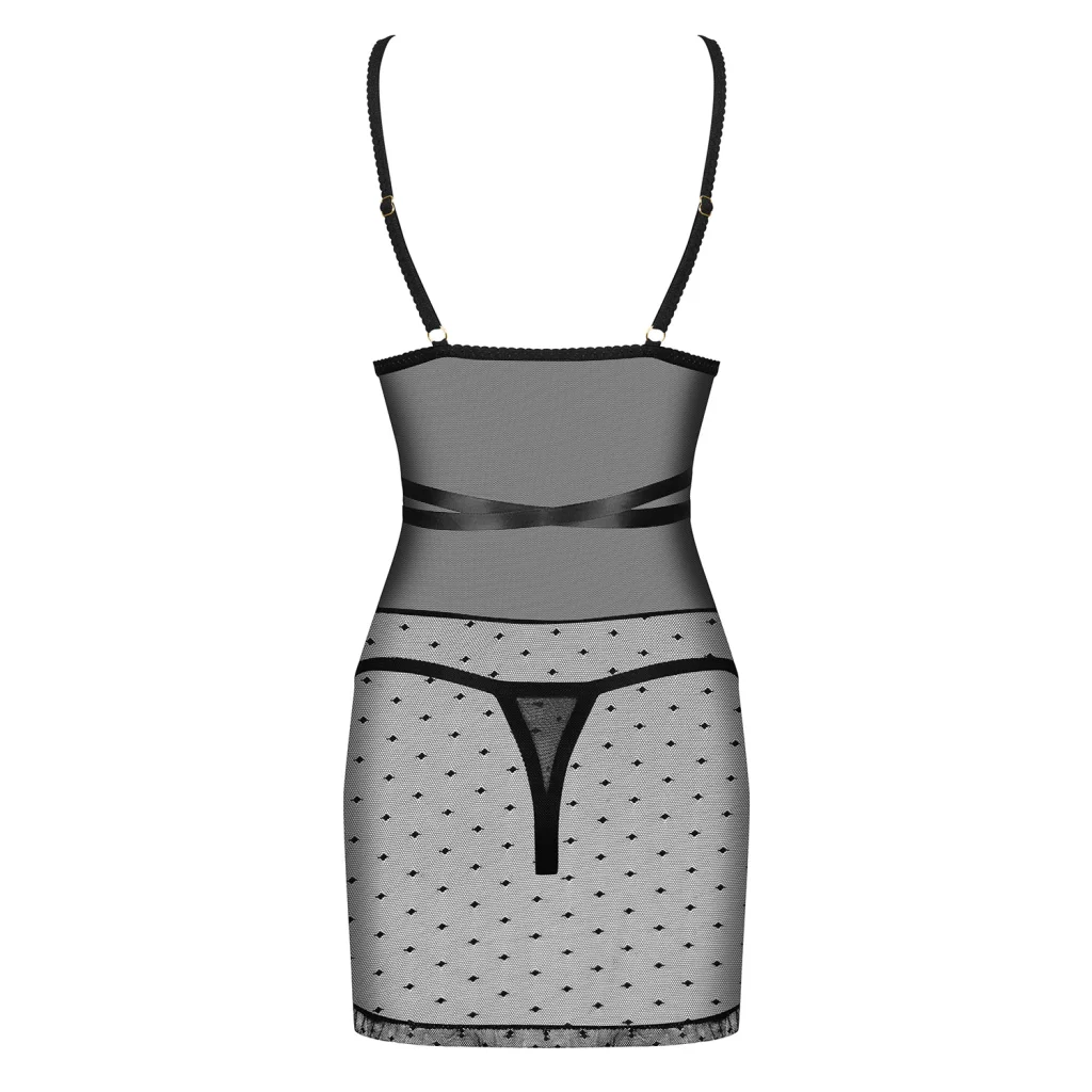 Chemise Set in Schwarz BOWESSA von Obsessive Dessous