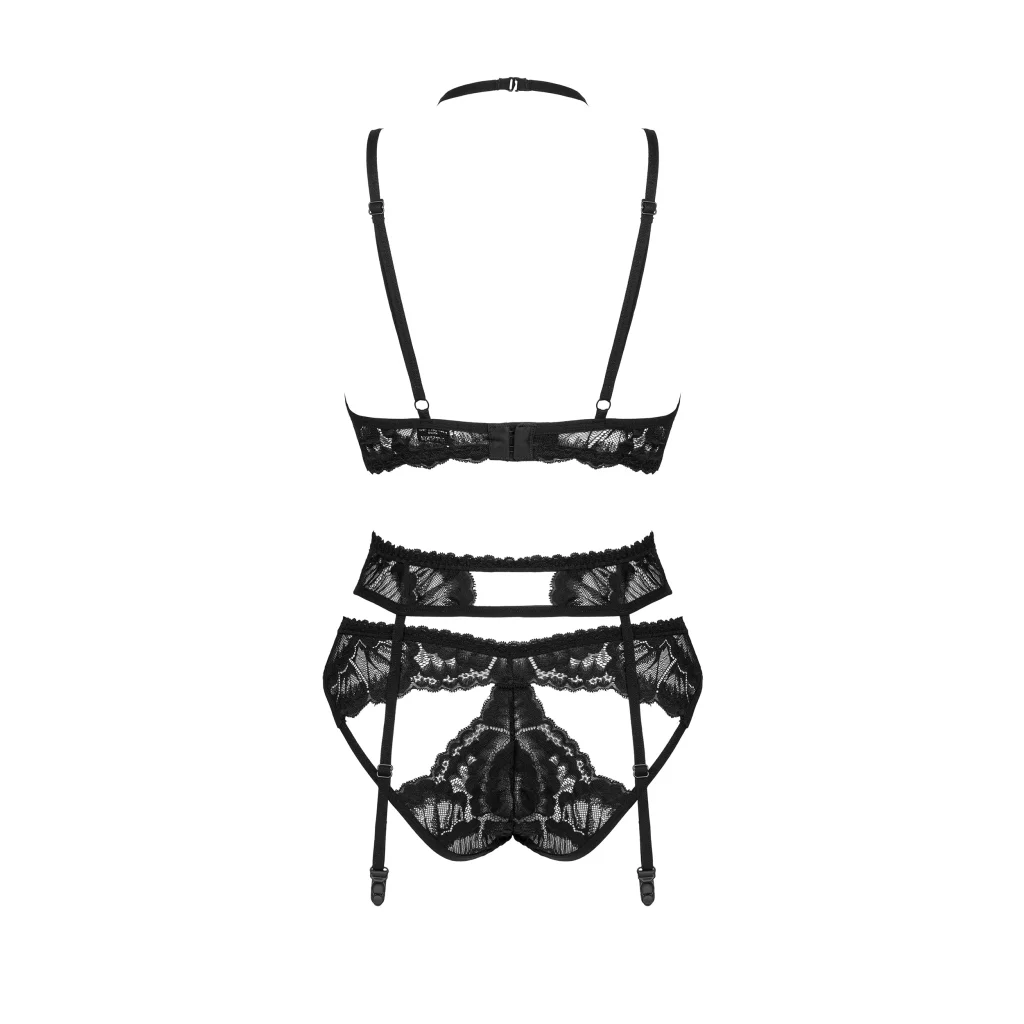 Dessous Set in Schwarz ALESSYA 3-teilig von Obsessive
