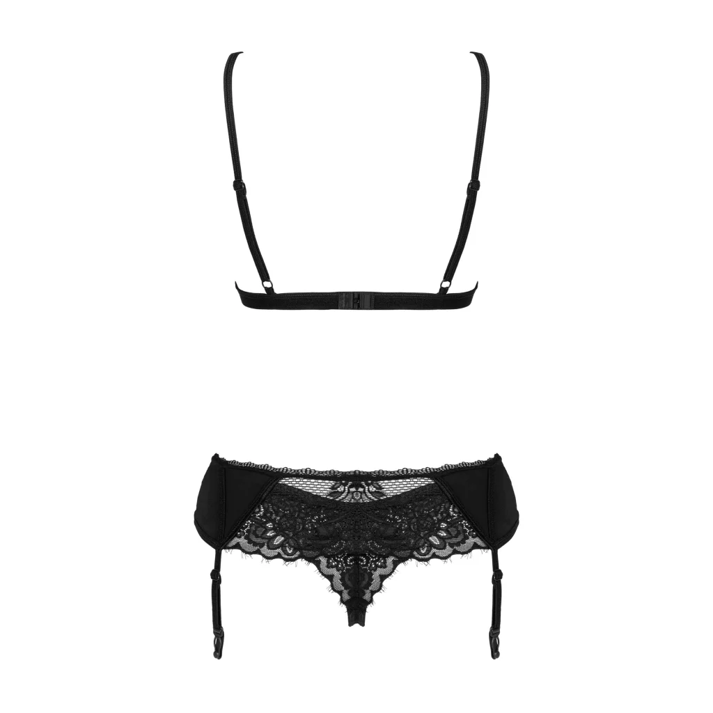 Dessous Set in Schwarz MADERRIS 3-teilig von Obsessive