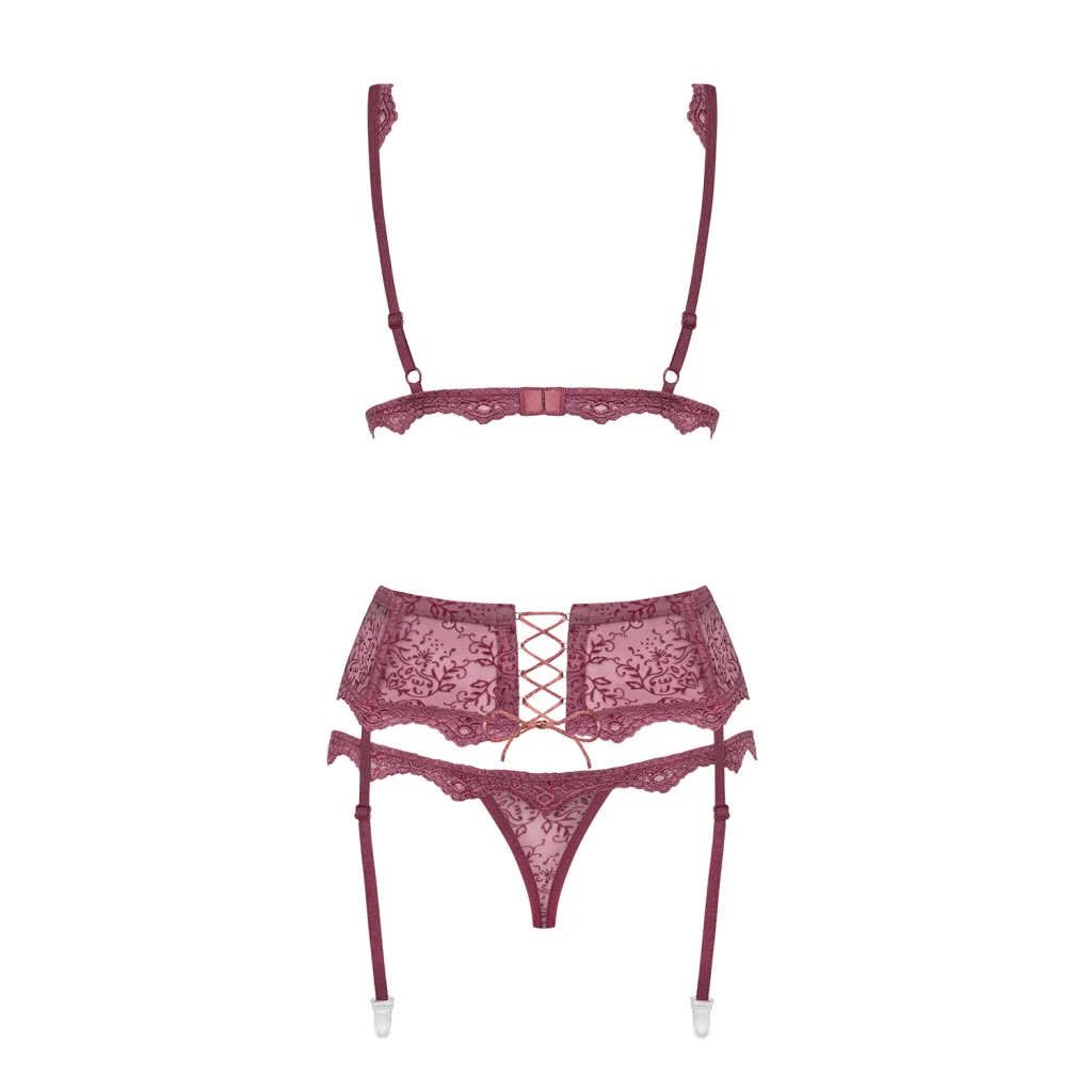 Dessous Set in Schwarz oder Berry EMPERITA von Obsessive