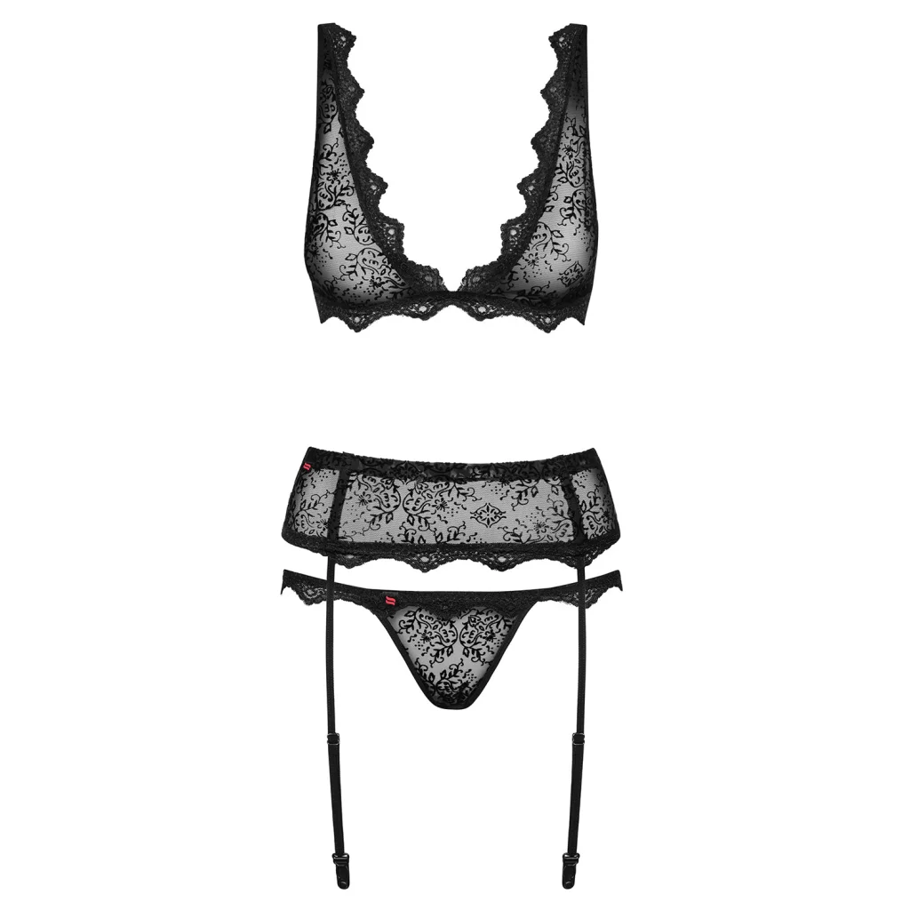 Dessous Set in Schwarz oder Berry EMPERITA von Obsessive