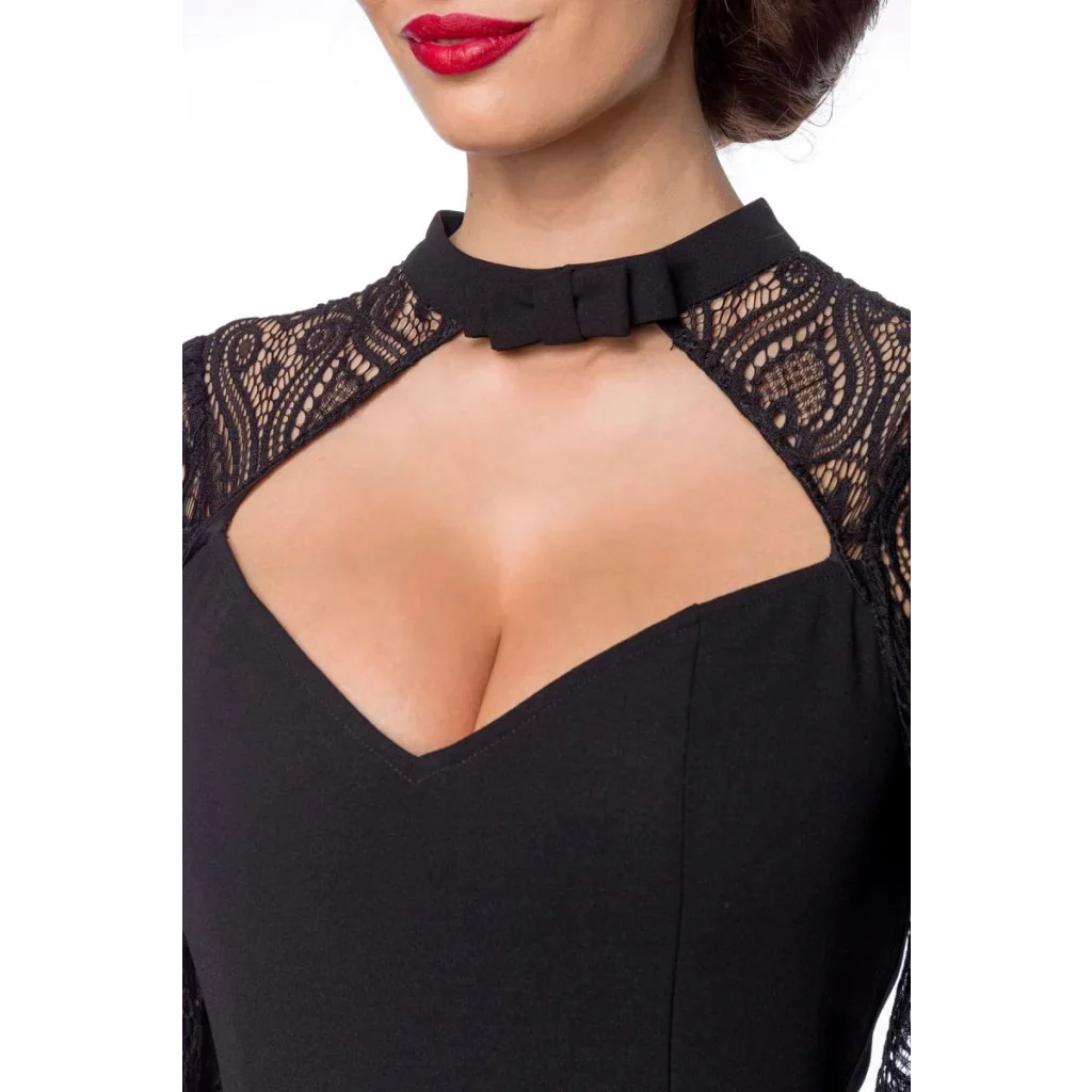 -Einzelstück- Longsleeve Retro-Kleid mit Spitze und ausgestelltem Rock von Belsira , Dessous, Lingerie, Reizwäsche, sexy, erotisch, kaufen