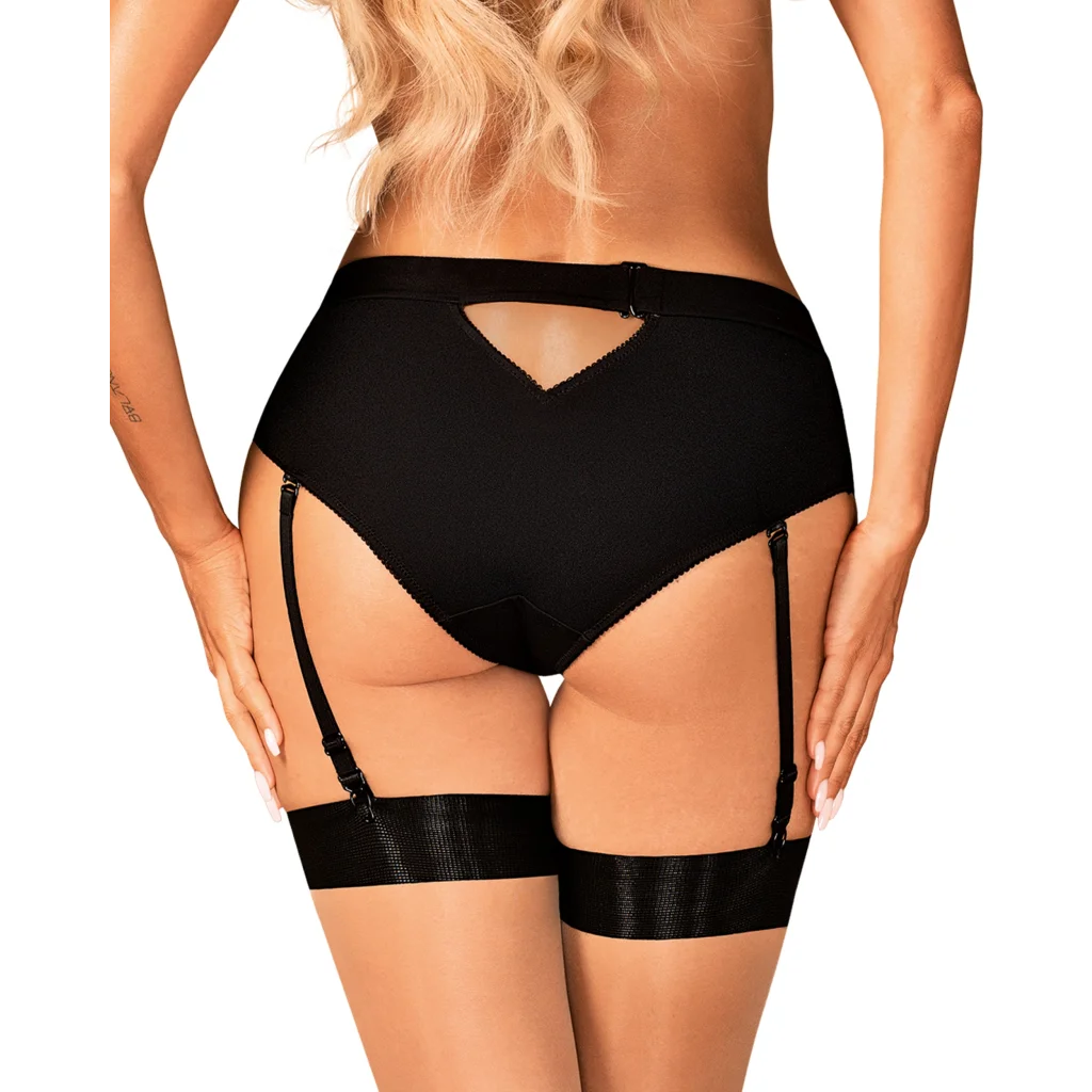 Panty mit Strumpfhalter in Schwarz EDITYA von Obsessive