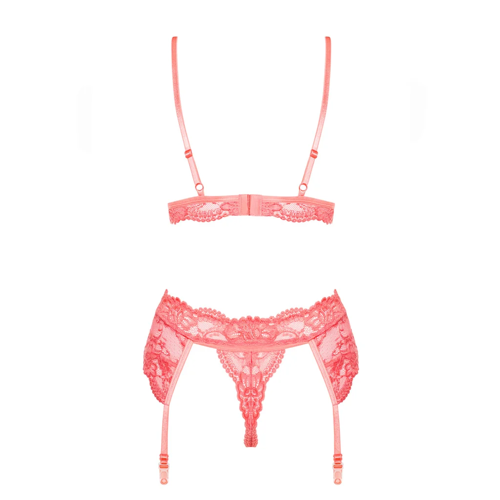Reizwäsche in Coral 810 SEG 5 3-teiliges Set von Obsessive