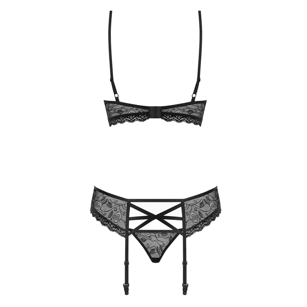 Reizwäsche in Schwarz 3-teiliges Set 818 SEG 1 von Obsessive