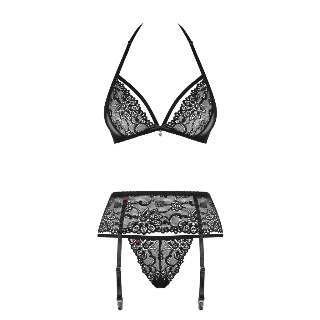 Reizwäsche in Schwarz 3-teiliges Set 838 SEG 1 von Obsessive