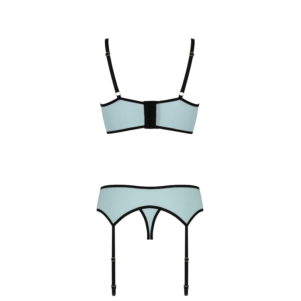 SIDRA elegantes 3-teiliges BH-Set in Mint aus Satin von Casmir