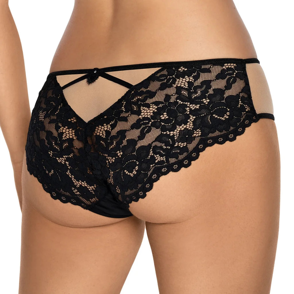 Slip in Weiß oder Schwarz mit Spitze und Tüll Torfi von Roza