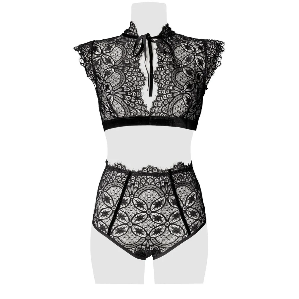 Spitzen-Set in Schwarz von Grey Velvet , Dessous, Lingerie, Reizwäsche, sexy, erotisch, kaufen