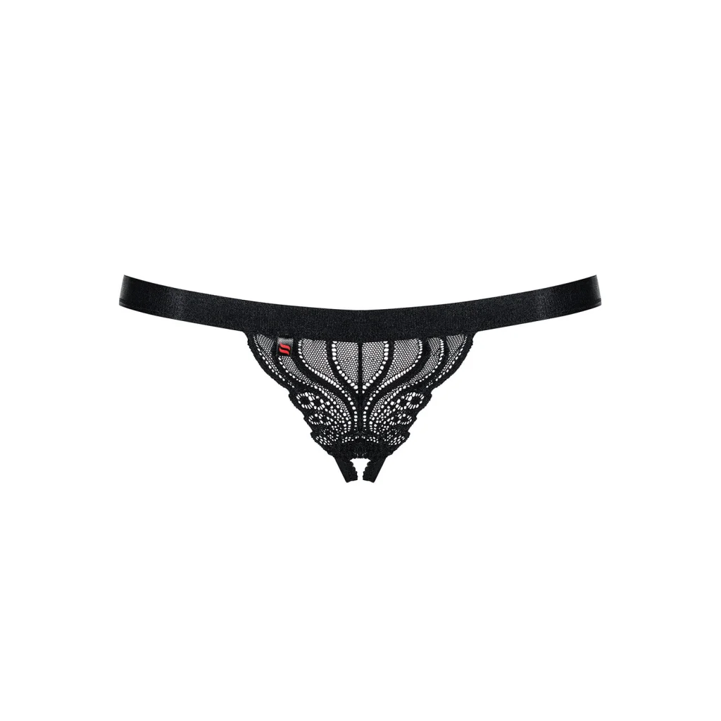String in Schwarz ouvert 828-THC-1 von Obsessive Dessous