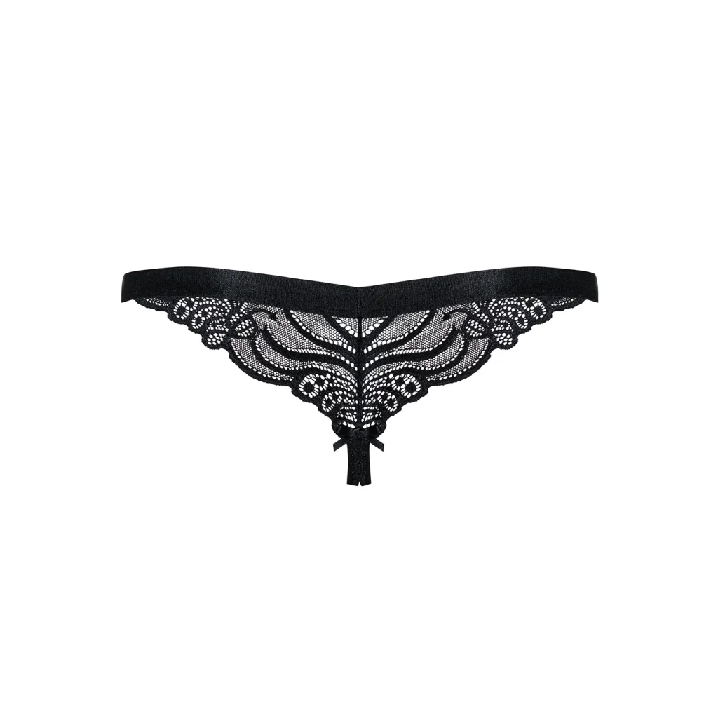 String in Schwarz ouvert 828-THC-1 von Obsessive Dessous