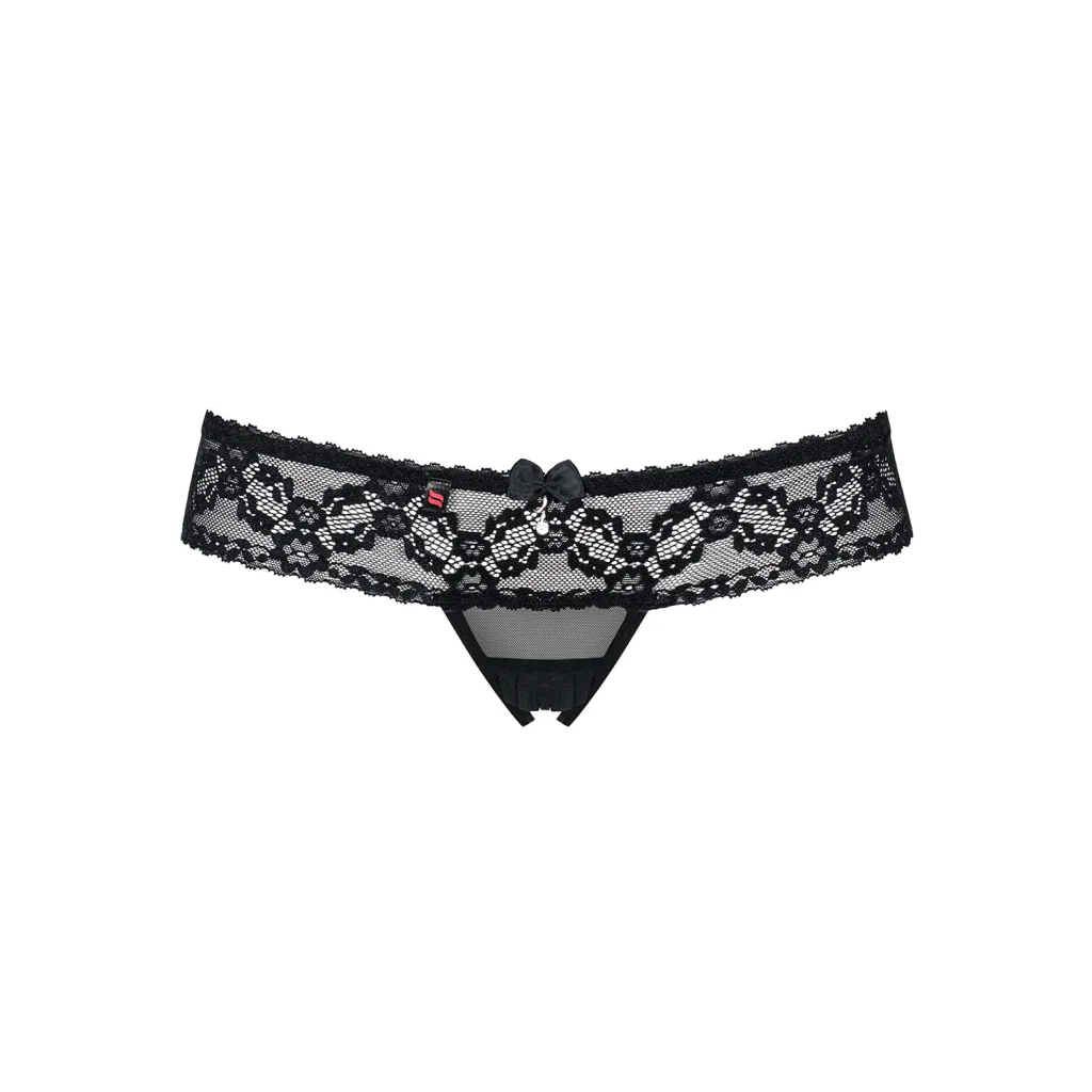 String in Schwarz ouvert 837-THC-1 von Obsessive Dessous