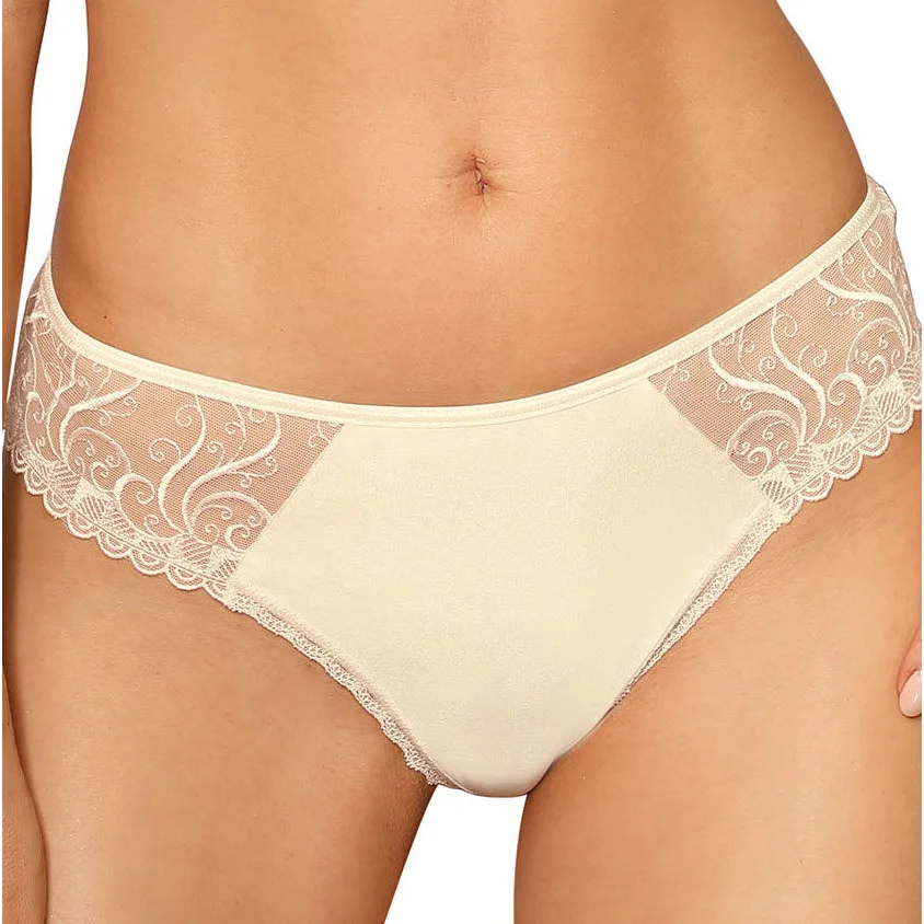 String in Weiß Schwarz Ecru mit Spitze Anuk von Roza Dessous