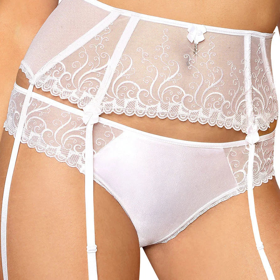 String in Weiß Schwarz Ecru mit Spitze Anuk von Roza Dessous