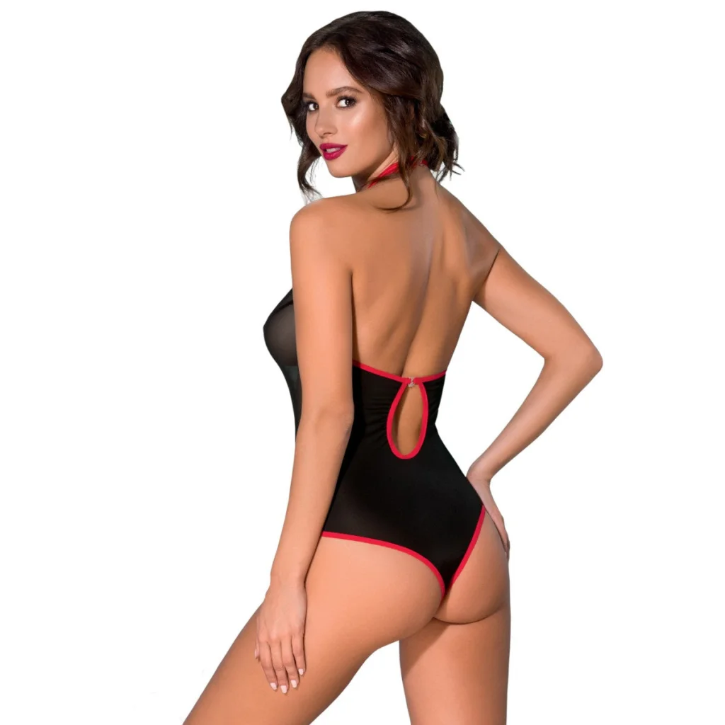 Stringbody in Schwarz mit Rot CYRA Body von Avanua , Dessous, Lingerie, Reizwäsche, sexy, erotisch, kaufen