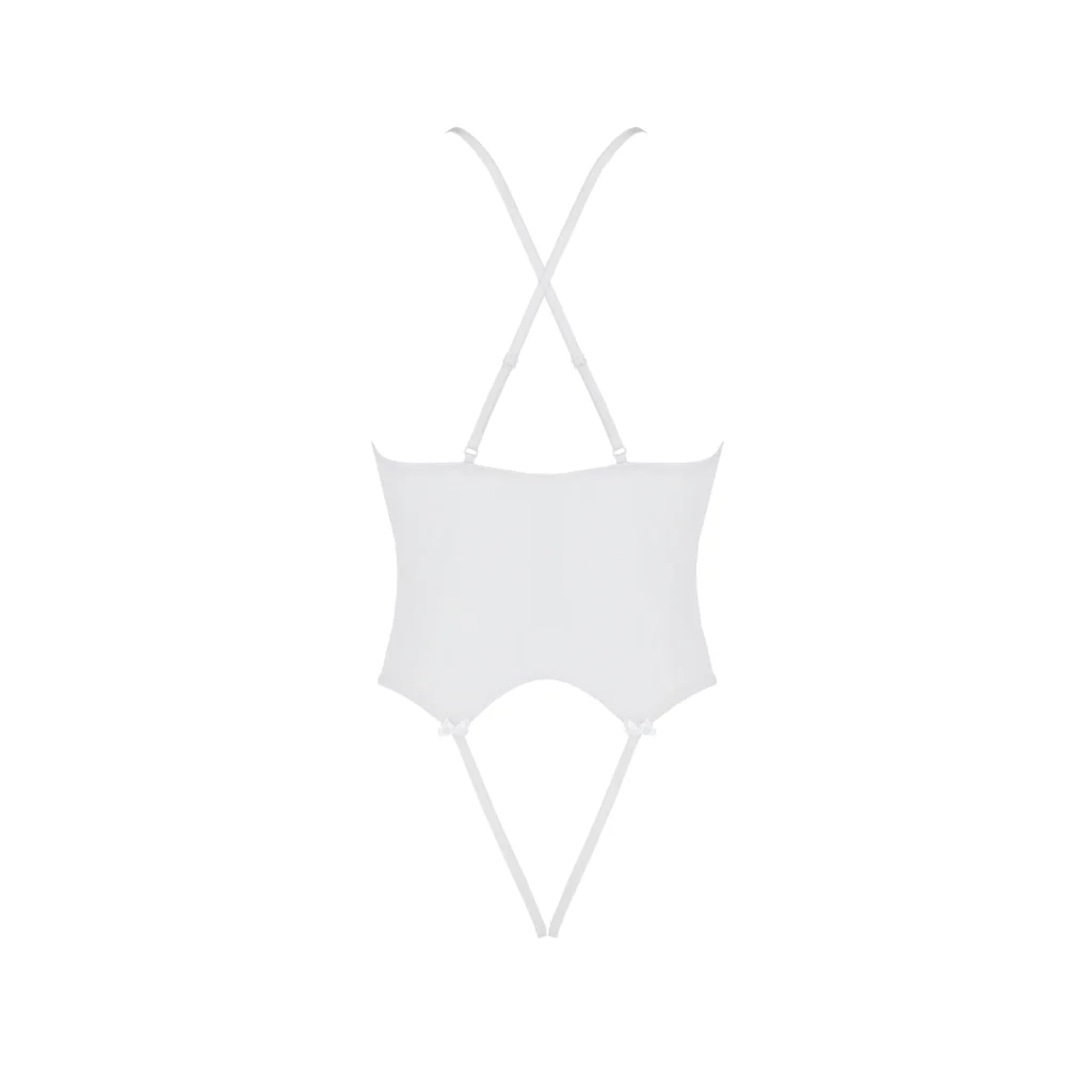 Stringbody in Weiß aus Tüll ouvert ADELINA von Avanua Dessous