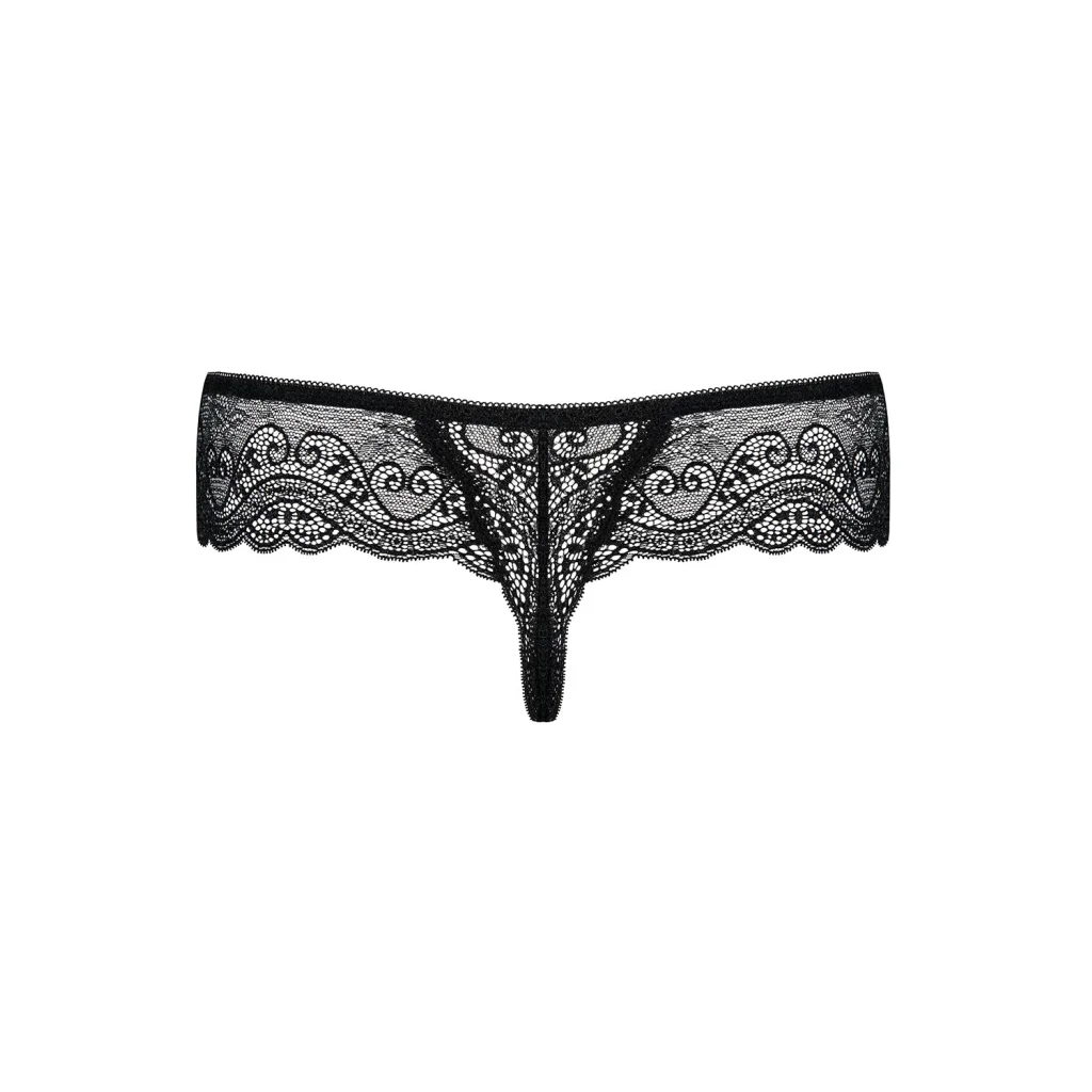 Tanga mit Spitze in Schwarz Miamor von Obsessive