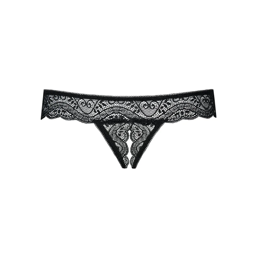 Tanga ouvert in Schwarz Miamor von Obsessive Dessous