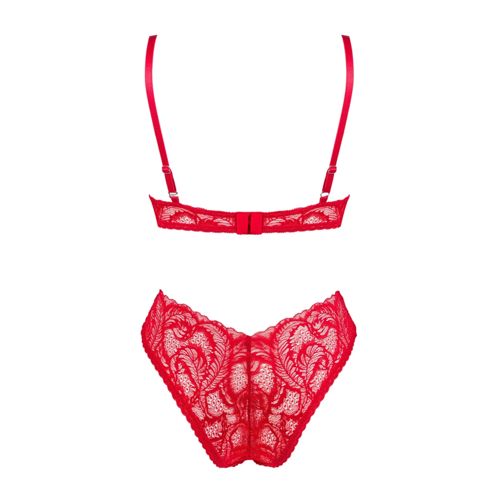 BH Set in Rot mit Spitze ATENICA von Obsessive