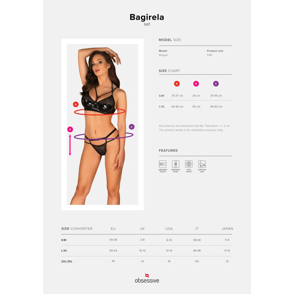 BH Set in Schwarz aus Wetlook und Mesh BAGIRELA von Obsessive