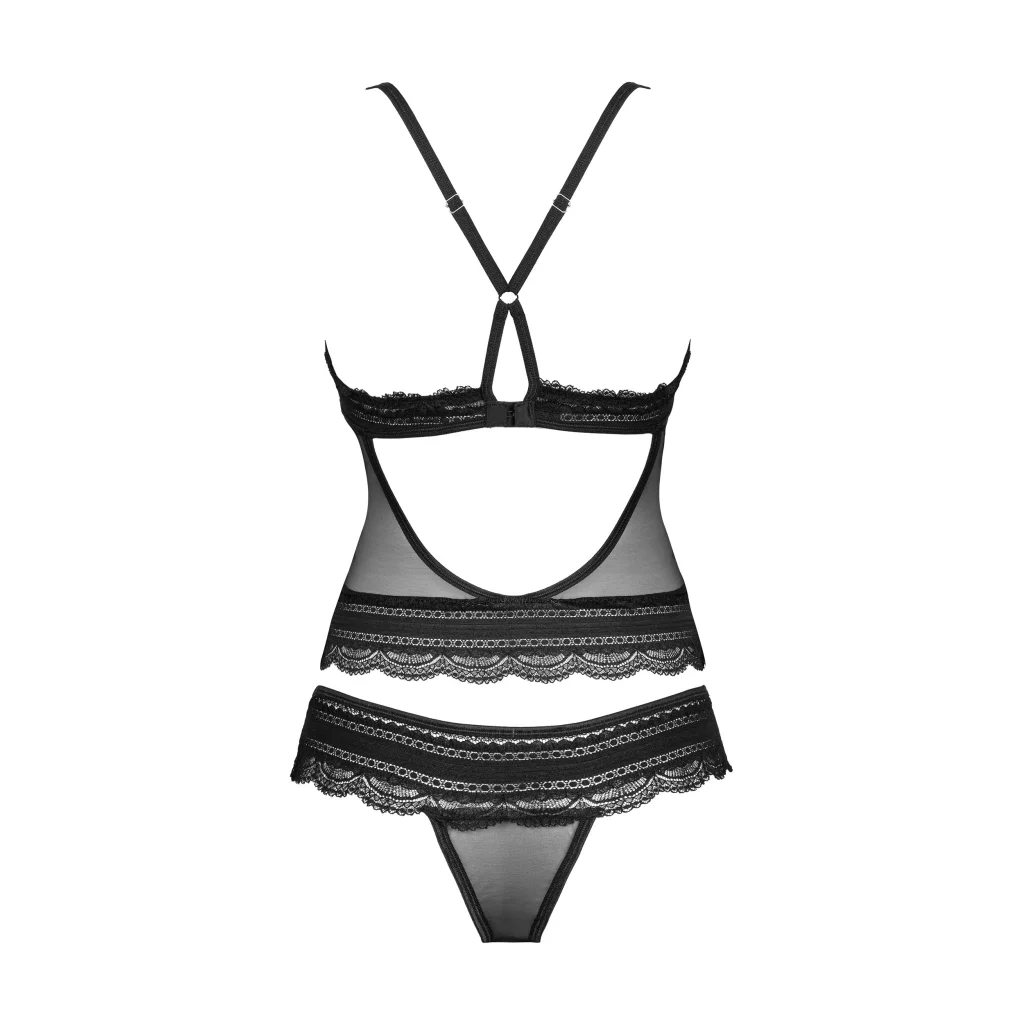 BH Set in Schwarz IVANNES Top & String von Obsessive Dessous