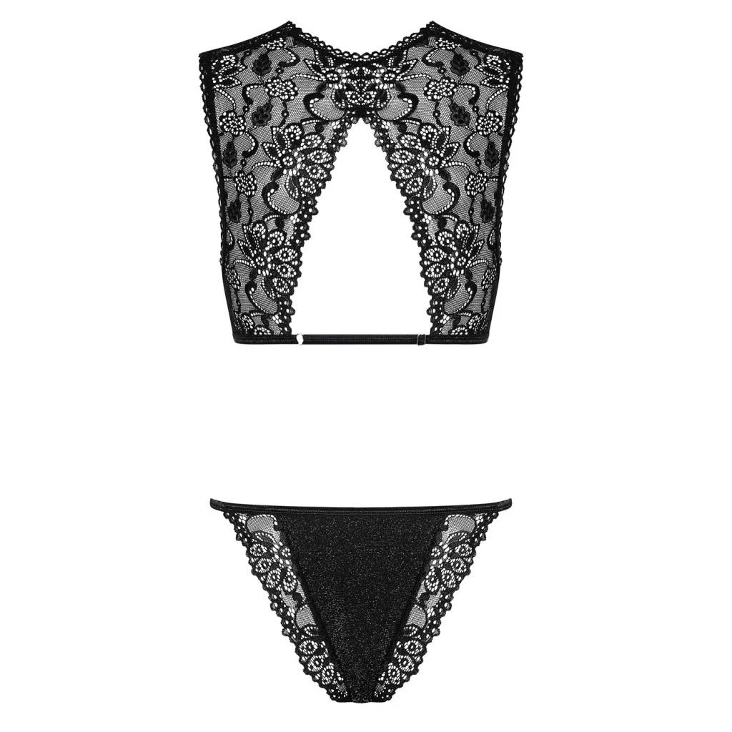 BH Set in Schwarz mit Spitze ELISETTA 2-teiliges von Obsessive