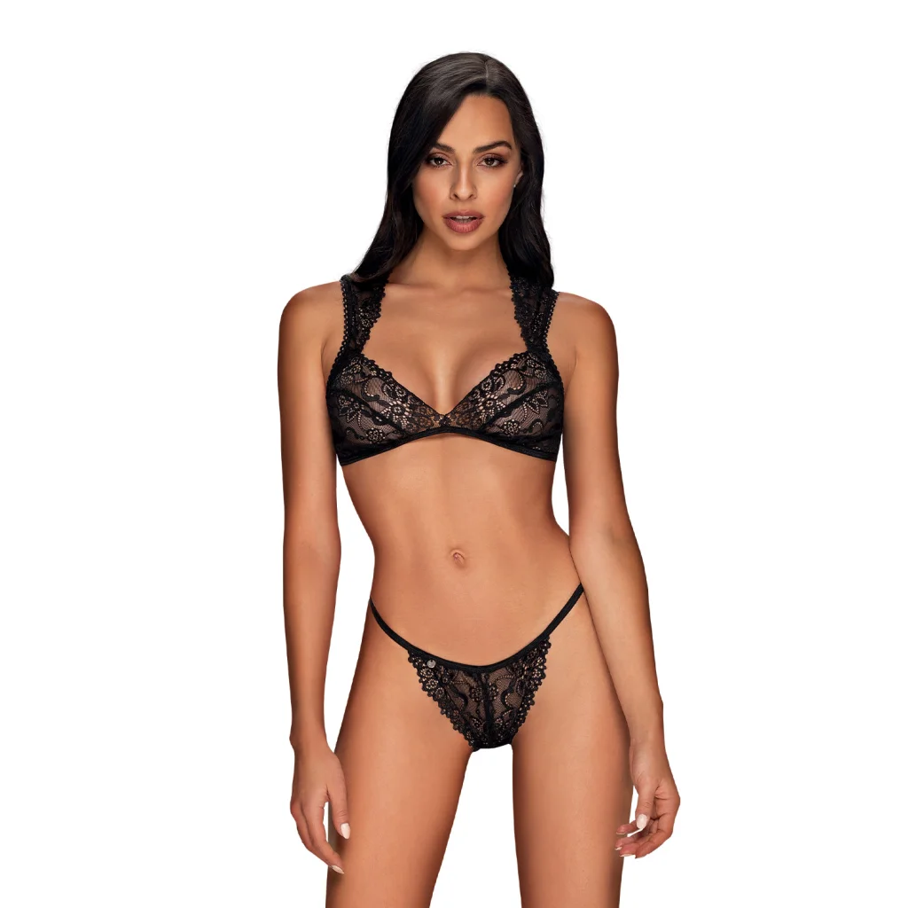 BH Set in Schwarz mit Spitze ELISETTA 2-teiliges Set von Obsessive