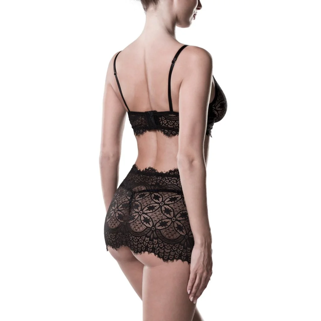 BH Set in Schwarz mit Spitze mit String und High Waist Rock von Grey Velvet , Dessous, Lingerie, Reizwäsche, sexy, erotisch, kaufen
