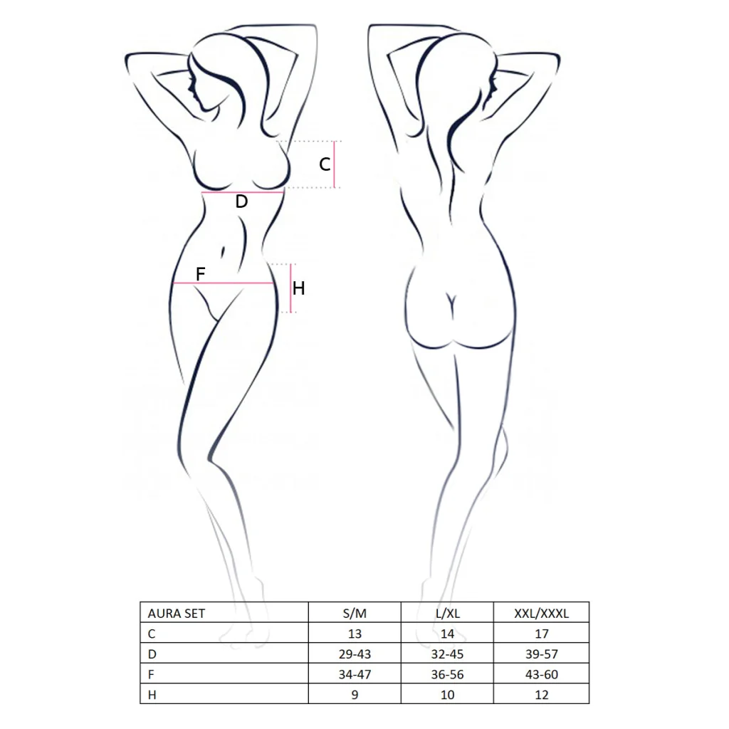 BH-Set in Schwarz mit Strapse Spitze Set AURA von Passion erotic line