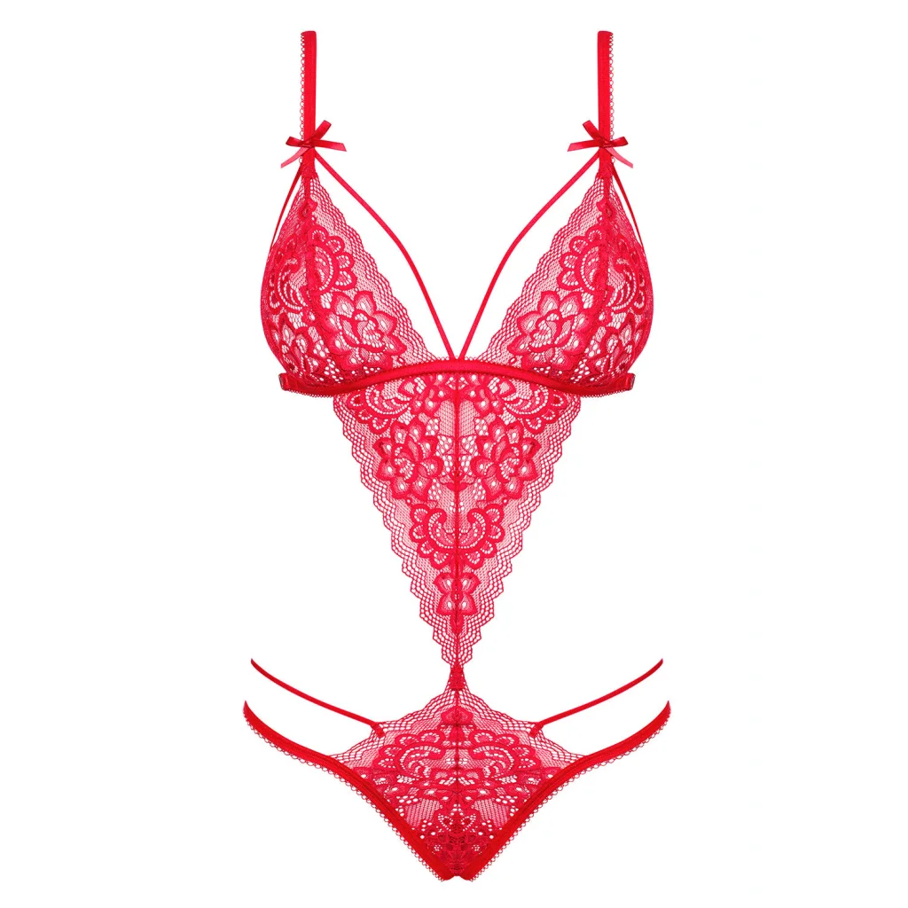 Body in Rot mit Spitze LOVLEA Teddy von Obsessive