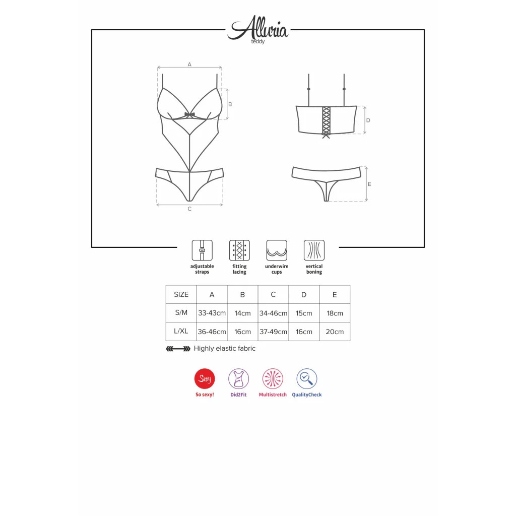 Body in Schwarz ALLURIA Teddy von Obsessive