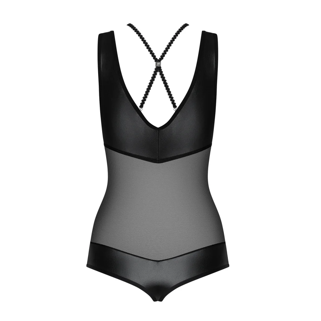 Body in Schwarz LEATHERIA Wetlook Teddy von Obsessive , Dessous, Lingerie, Reizwäsche, sexy, erotisch, kaufen
