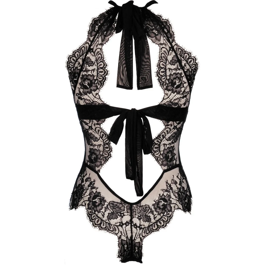 Body in Schwarz Stringbody aus französischer Spitze mit Tüll V-9570 von Axami