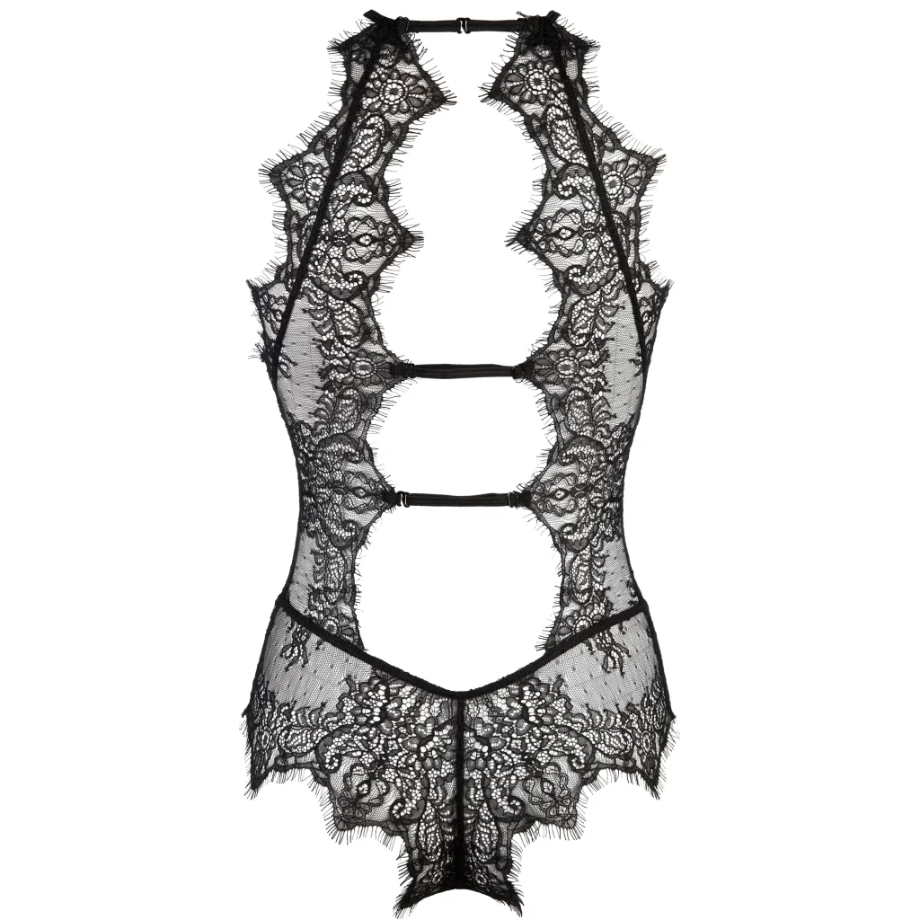 Body in Schwarz Stringbody aus französischer Spitze und Tüll V-9490 von Axami , Dessous, Lingerie, Reizwäsche, sexy, erotisch, kaufen