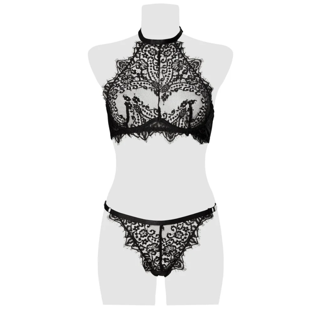 Bra-Slip-Set aus elastischer transparenter Spitze 2-teilig von Grey Velvet , Dessous, Lingerie, Reizwäsche, sexy, erotisch, kaufen