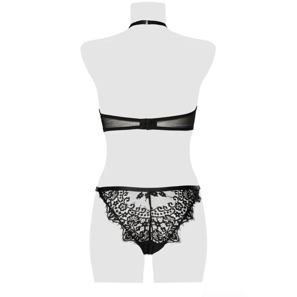 Bra-Slip-Set aus elastischer transparenter Spitze 2-teilig von Grey Velvet , Dessous, Lingerie, Reizwäsche, sexy, erotisch, kaufen